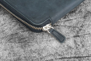 Leather Zippered Leuchtturm1917 B5 & Extra Large Moleskine Folio - Crazy Horse Graphite