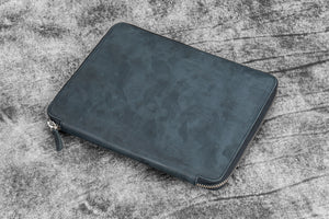 Leather Zippered Leuchtturm1917 B5 & Extra Large Moleskine Folio - Crazy Horse Graphite