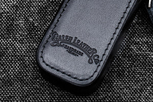 Leather Zippered Magnum Opus Single Hard Pen Case For Oversized Pens & Namiki Emperor - Black