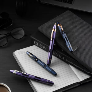 Nahvalur Eclipse Cobalt Rose Gold Fountain Pen