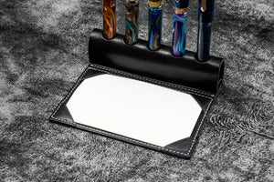 The Writer’s Pen Dock - 5 Slots Pen Stand with Notepad Holder - Black