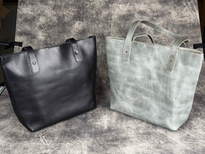 Leather Tote Bag - Crazy Horse Smoky