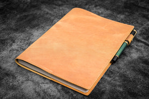 Leather Slim B5 Notebook / Planner Cover - Crazy Horse Honey Ochre