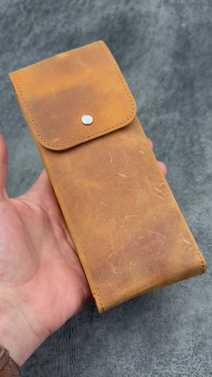 Portable Wooden Stand for MacBook & iPad  - Mahogany - with Leather Carry Sleeve