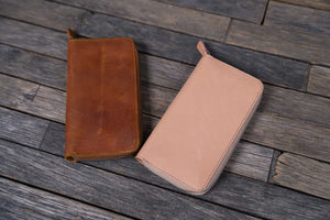SECONDS Leather Zippered 3 Slots Pen Case - Multiple Colors - 424