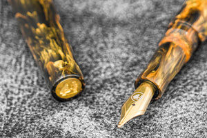 Galen X Studyo Agackakan - Fountain Pen V1 - Black Old Gold