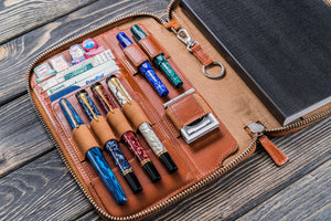 Leather Zippered A5 Leuchtturm1917 Notebook Folio - Brown