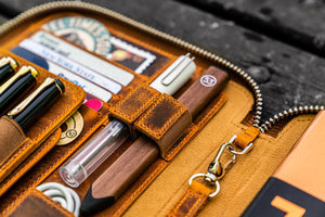 Leather Zippered A5 Leuchtturm1917 Notebook Folio - Crazy Horse Brown
