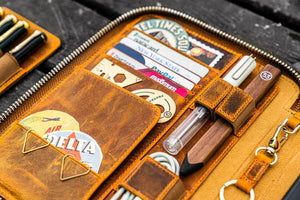 Leather Zippered A5 Leuchtturm1917 Notebook Folio - Crazy Horse Brown