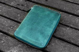 Leather Zippered A5 Leuchtturm1917 Notebook Folio - Crazy Horse Forest Green