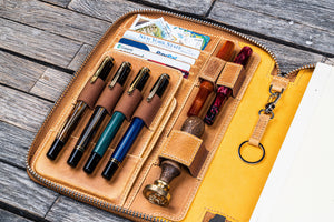 Leather Zippered A5 Leuchtturm1917 Notebook Folio - Crazy Horse Honey Ochre