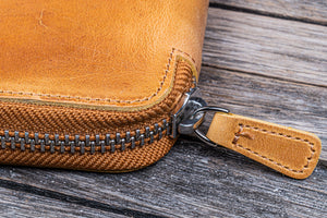 Leather Zippered A5 Leuchtturm1917 Notebook Folio - Crazy Horse Honey Ochre