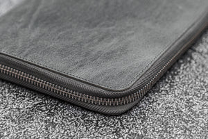 Leather Zippered A5 Leuchtturm1917 Notebook Folio - Crazy Horse Smoky