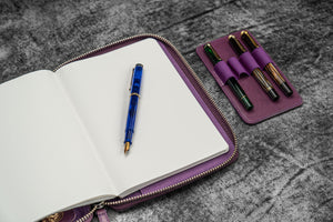Leather Zippered A5 Leuchtturm1917 Notebook Folio - Purple