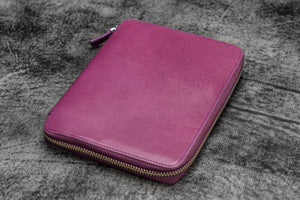 Leather Zippered A5 Leuchtturm1917 Notebook Folio - Purple