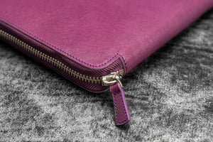 Leather Zippered A5 Leuchtturm1917 Notebook Folio - Purple