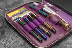 Leather Zippered A5 Leuchtturm1917 Notebook Folio - Purple