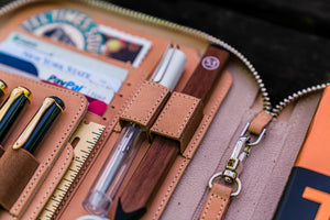 Leather Zippered A5 Leuchtturm1917 Notebook Folio - Undyed Leather