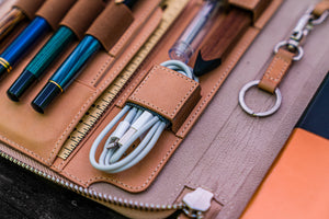 Leather Zippered A5 Leuchtturm1917 Notebook Folio - Undyed Leather