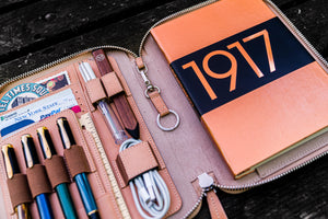 Leather Zippered A5 Leuchtturm1917 Notebook Folio - Undyed Leather