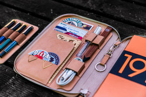 Leather Zippered A5 Leuchtturm1917 Notebook Folio - Undyed Leather
