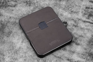 Leather Zippered Magnum Opus 6 Slots Hard Pen Case with Removable Pen Tray - Black