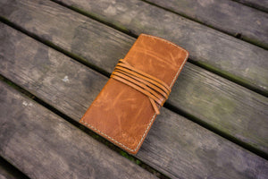 Personalized Leather Pipe Pouch/Pipe Roll - Rustic Brown