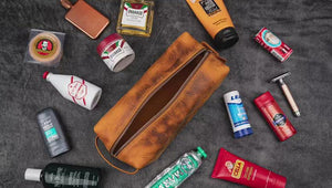 Leather Classic Dopp Kit & Travel Toiletry Bag - Crazy Horse Brown