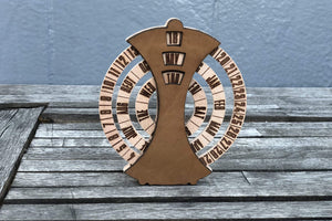Desktop Perpetual Calendar Leather - Wood