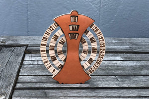 Desktop Perpetual Calendar Leather - Wood