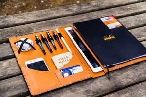 iPad Pro 12.9 & Letter/A4 Size Leather Padfolio - Orange