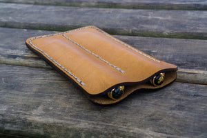 Leather Double Fountain Pen Case / Pen Sleeve - Natural