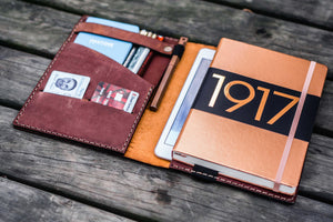 Leather Hobonichi Cousin A5 Planner Cover - Crazy Horse Tan