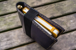 Leather Hobonichi Cousin A5 Planner Cover - Navy Blue