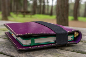 Leather Hobonichi Cousin A5 Planner Cover - Purple