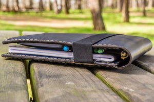 Leather Leuchtturm1917 B5 Notebook & iPad Air/Pro Cover - Navy Blue
