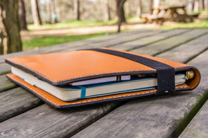 Leather Leuchtturm1917 B5 Notebook & iPad Air/Pro Cover - Orange