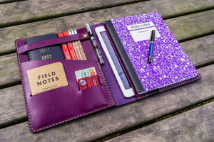 Leather Leuchtturm1917 B5 Notebook & iPad Air/Pro Cover - Purple