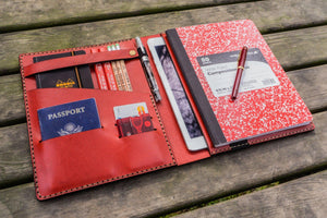 Leather Leuchtturm1917 B5 Notebook & iPad Air/Pro Cover - Red