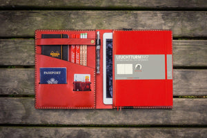 Leather Leuchtturm1917 B5 Notebook & iPad Air/Pro Cover - Red