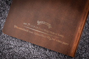 Leather Notebook - Tomoe River Paper - B6 - Crazy Horse Brown