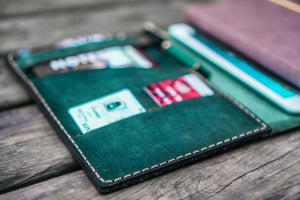 Leather Rhodia A5 Notebook & iPad Mini Cover - Crazy Horse Forest Green