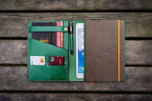 Leather Rhodia A5 Notebook & iPad Mini Cover - Green