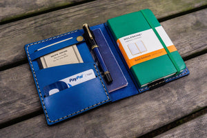 Leather Rhodia A6 Notebook Cover - Blue