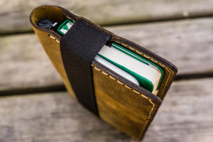 Leather Rhodia A6 Notebook Cover - Crazy Horse Brown
