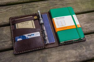 Leather Rhodia A6 Notebook Cover - Dark Brown