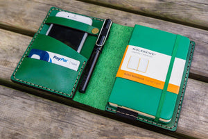Leather Rhodia A6 Notebook Cover - Green