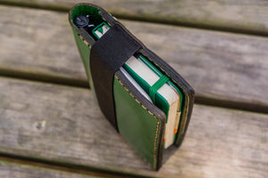 Leather Rhodia A6 Notebook Cover - Green