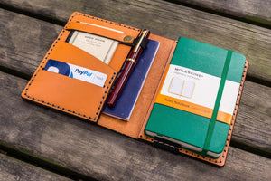Leather Rhodia A6 Notebook Cover - Orange