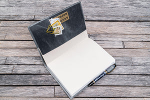 Leather Slim A5 Notebook / Planner Cover - Crazy Horse Smoky